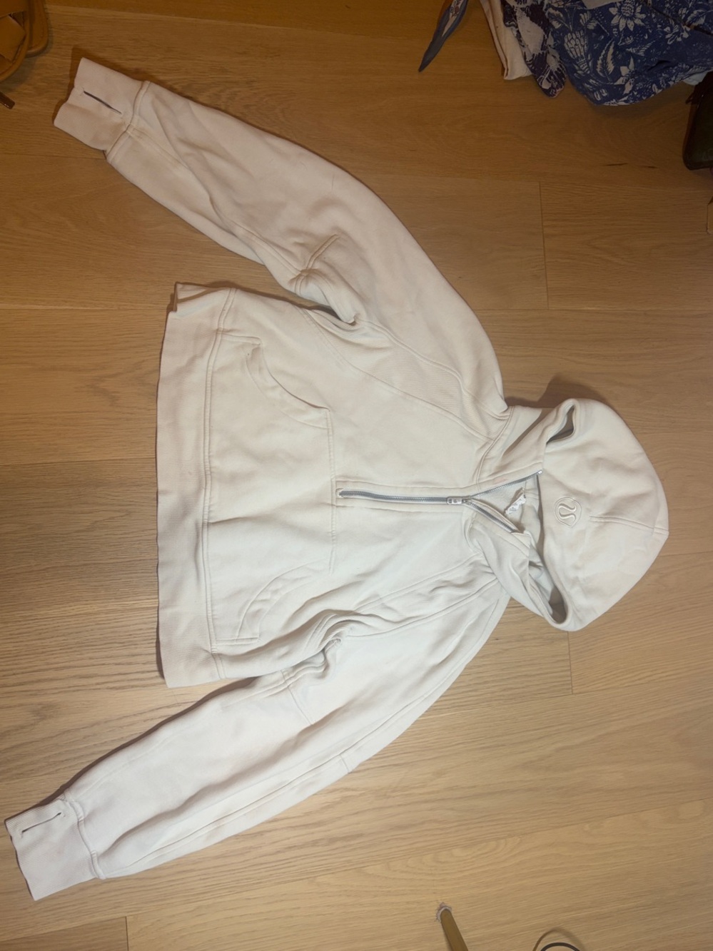lululemon athletica Cream/White Scuba Hoodie